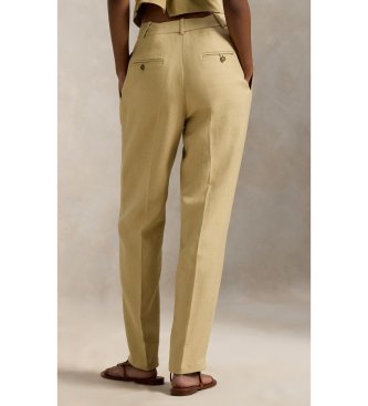 Polo Ralph Lauren Pantalon en chanvre avec pinces et pinces beiges