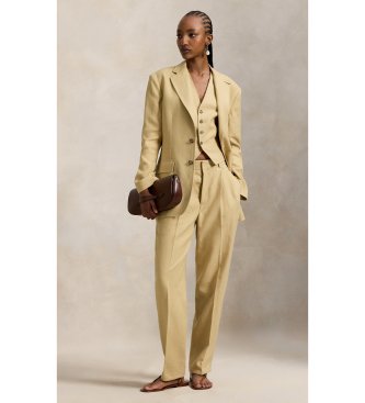 Polo Ralph Lauren Pantalon en chanvre avec pinces et pinces beiges