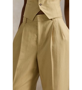 Polo Ralph Lauren Pantalon en chanvre avec pinces et pinces beiges