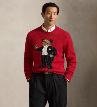 Polo Ralph Lauren Maglione con Martini Bear rosso