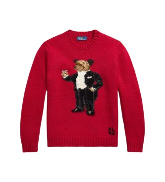Polo Ralph Lauren Maglione con Martini Bear rosso