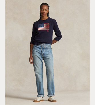 Polo Ralph Lauren Bawełniany sweter z flagą marynarki wojennej