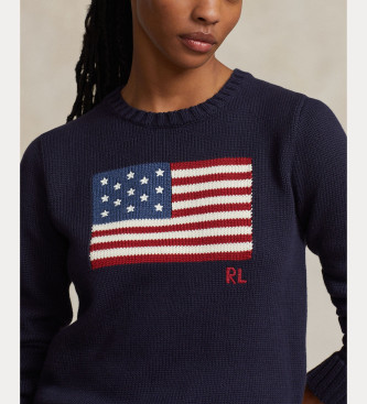 Polo Ralph Lauren Bawełniany sweter z flagą marynarki wojennej