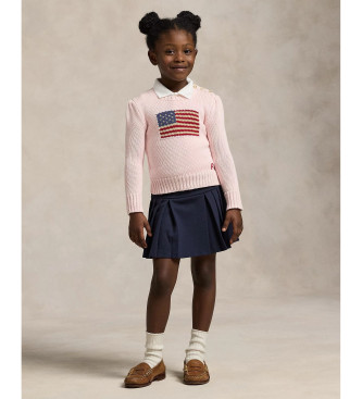 Polo Ralph Lauren Pull en coton avec drapeau rose