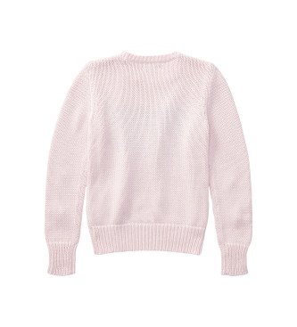 Polo Ralph Lauren Pull en coton avec drapeau rose