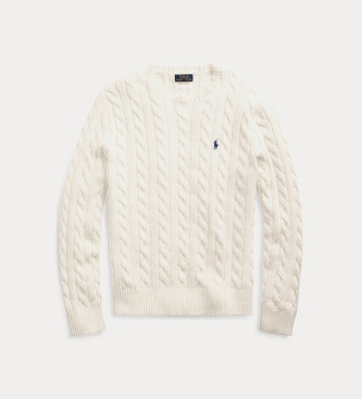 Polo Ralph Lauren Bež bombažni jersey v barvi ecru pleten bombažni jersey