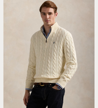 Polo Ralph Lauren Maglione in cotone lavorato a maglia beige
