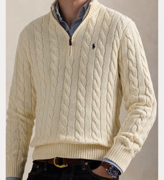 Polo Ralph Lauren Maglione in cotone lavorato a maglia beige