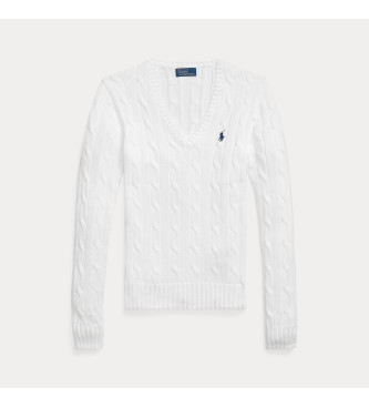 Polo Ralph Lauren Bomullsjersey i vit ecru stickad jersey