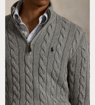 Polo Ralph Lauren Bomuldsjersey i gr ecru strikket jersey