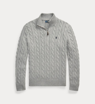 Polo Ralph Lauren Bomuldsjersey i gr ecru strikket jersey