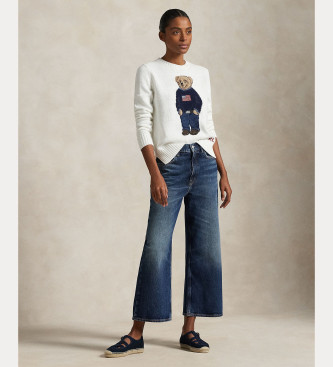 Polo Ralph Lauren Pullover i bomuld og hr med hvid Polo Bear