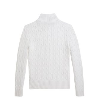 Polo Ralph Lauren Pull en coton point torsades blanc