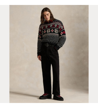 Polo Ralph Lauren Maglione in cashmere con fiocco di neve nero