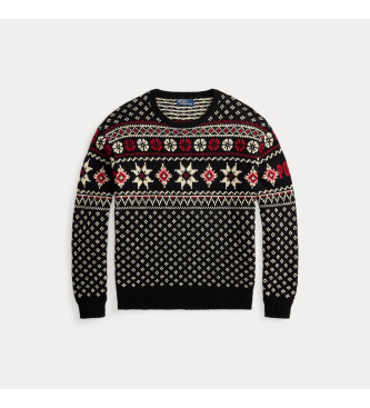 Polo Ralph Lauren Maglione in cashmere con fiocco di neve nero