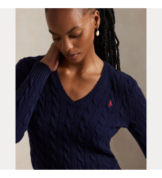 Polo Ralph Lauren Marineblauer Pullover aus Wolle und Kaschmir