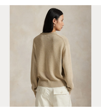 Polo Ralph Lauren Rullekravepullover med beige polobjrn