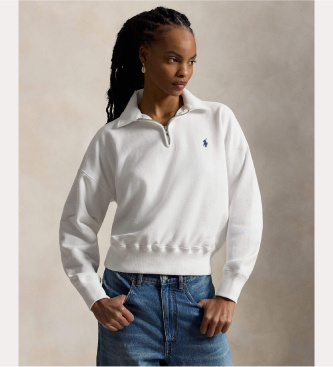 Polo Ralph Lauren Felpa leggera con zip bianca
