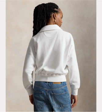 Polo Ralph Lauren Felpa leggera con zip bianca