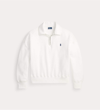 Polo Ralph Lauren Felpa leggera con zip bianca