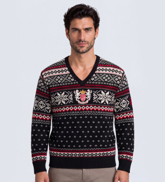 Polo Ralph Lauren Maglione di lana ricamato nero