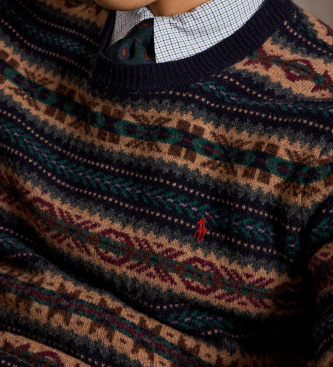 Polo Ralph Lauren Maglione di lana Fair Isle marrone