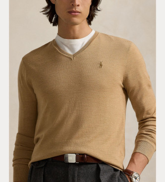 Polo Ralph Lauren Camisola de l lavvel bege de corte justo