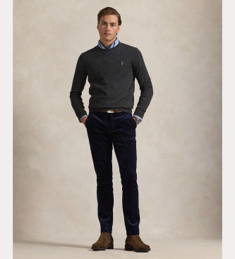 Polo Ralph Lauren Pralen volneni pulover Slim Fit sive barve