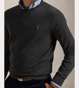 Polo Ralph Lauren Pralen volneni pulover Slim Fit sive barve