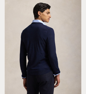 Polo Ralph Lauren Wełniany sweter Slim Fit w kolorze granatowym
