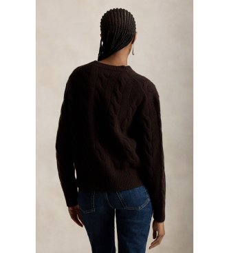 Polo Ralph Lauren Rjav pulover iz volne in ka?mirja