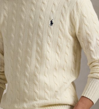 Polo Ralph Lauren Pull en laine et cachemire blanc crème