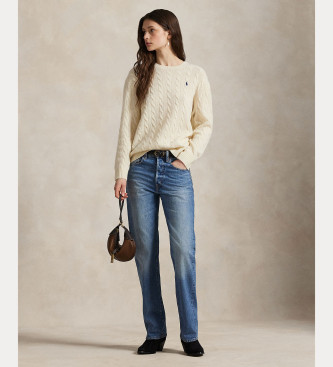 Polo Ralph Lauren Beigefarbener geknoteter Pullover