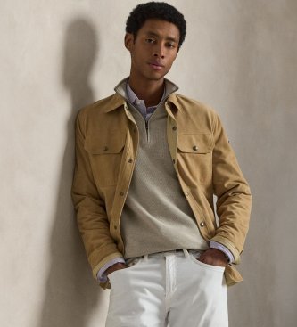 Polo Ralph Lauren Light brown cotton and pique knitted jumper