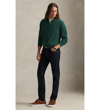 Polo Ralph Lauren Ultraweicher Strickpullover mit grünem Reißverschluss