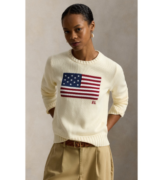 Polo Ralph Lauren Jersey Flag de algodón beige