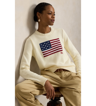 Polo Ralph Lauren Jersey Flag de algodón beige