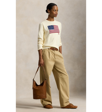 Polo Ralph Lauren Jersey Flag de algodón beige