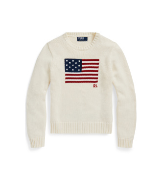 Polo Ralph Lauren Jersey Flag de algodón beige