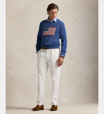 Polo Ralph Lauren Ikonischer Pullover mit blauer Flagge