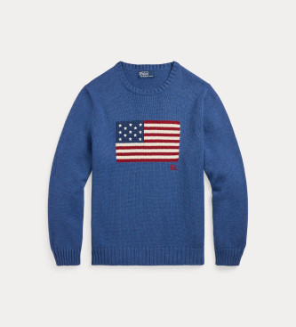 Polo Ralph Lauren Ikonischer Pullover mit blauer Flagge