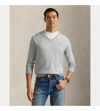 Polo Ralph Lauren Pulover Slim Fit sive barve