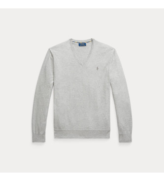 Polo Ralph Lauren Pulover Slim Fit sive barve