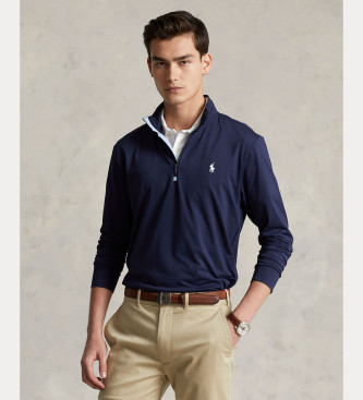 Polo Ralph Lauren Pull technique avec fermeture clair marine courte