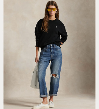 Polo Ralph Lauren Felpa nera lavorata a maglia