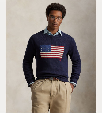 Polo Ralph Lauren Pulover z zastavo mornarice