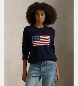 Polo Ralph Lauren Pulover z zastavo mornarice