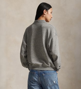Polo Ralph Lauren Jersey tipo polo de felpa ligera gris