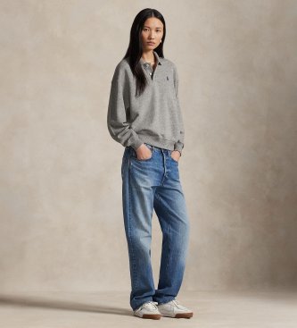 Polo Ralph Lauren Jersey tipo polo de felpa ligera gris