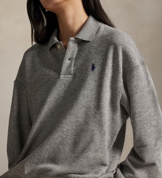Polo Ralph Lauren Jersey tipo polo de felpa ligera gris